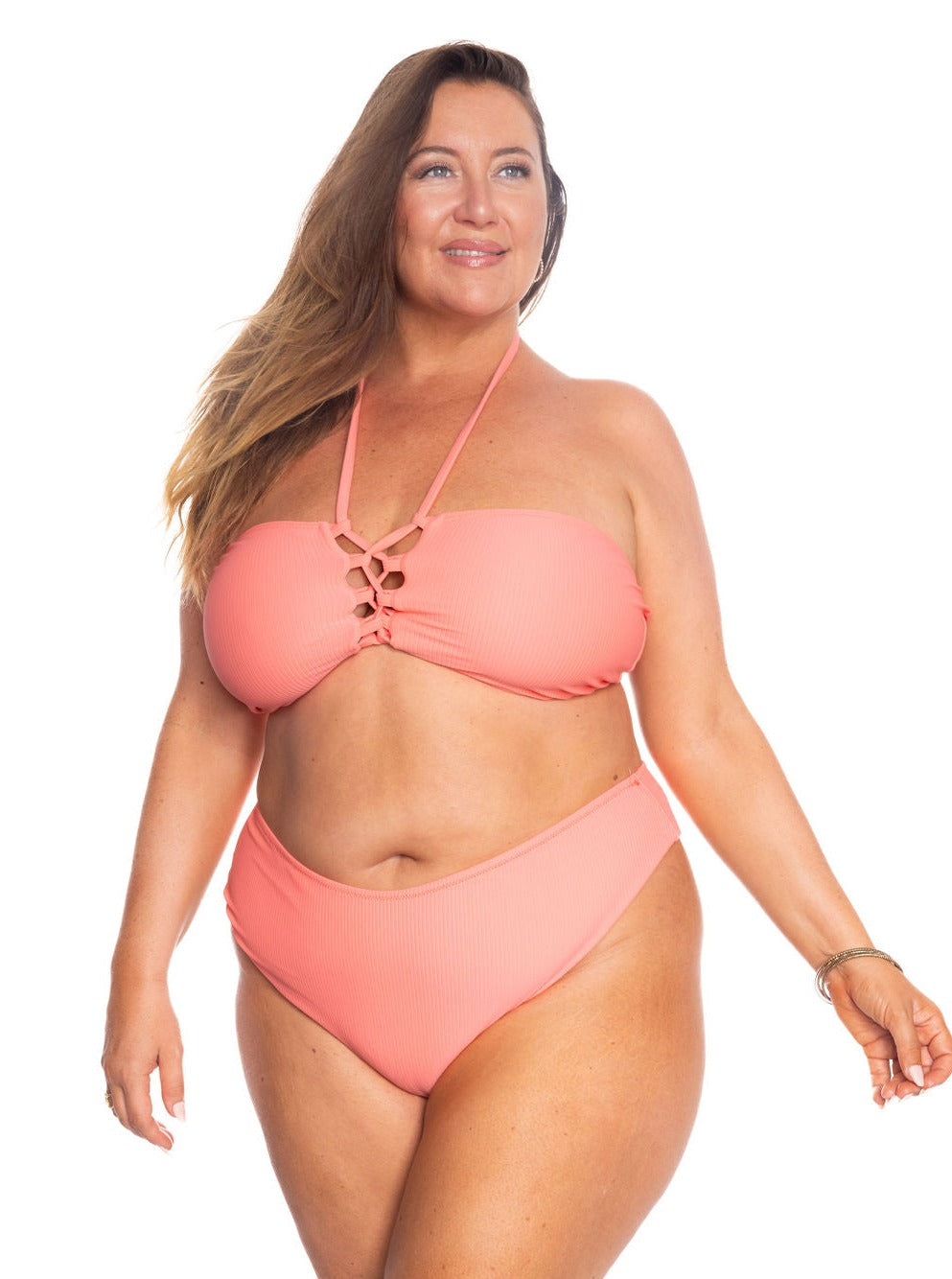 Juicy Coral Rib Cheeky Bottom final sale