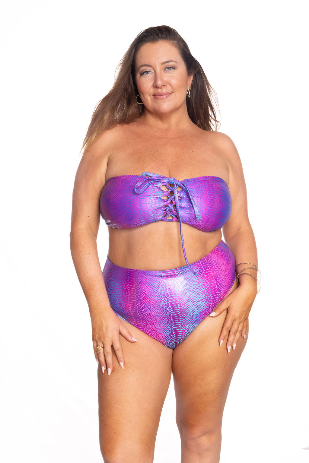 Purple Python High Waist Bottom