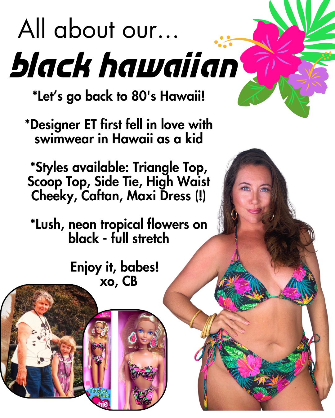 Black Hawaiian Maxi Dress