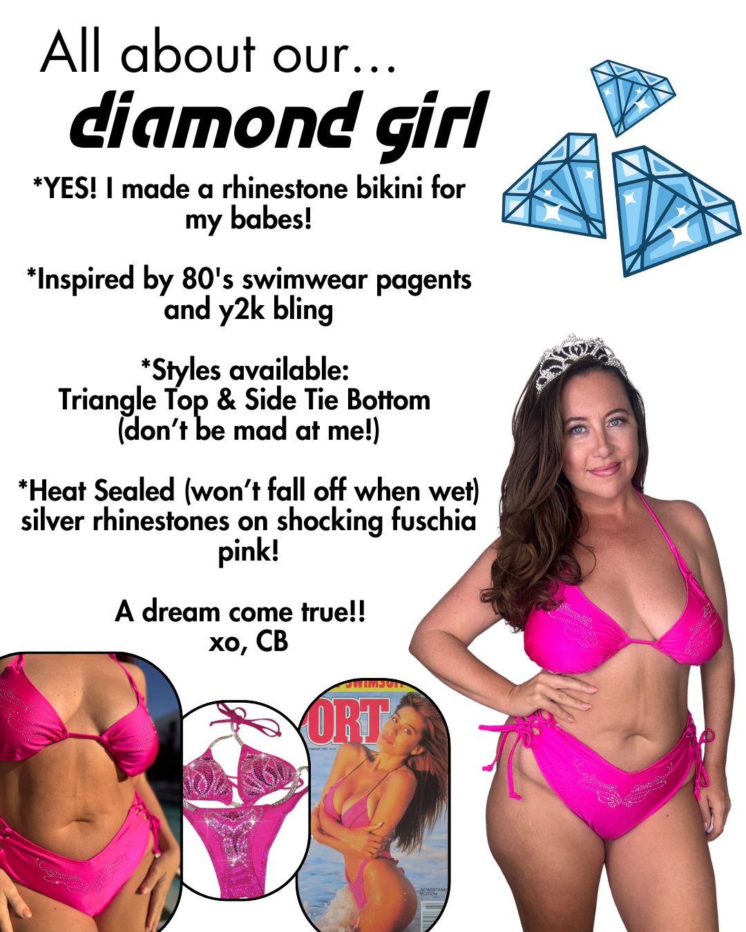 Diamond Girl Side Tie Bottom