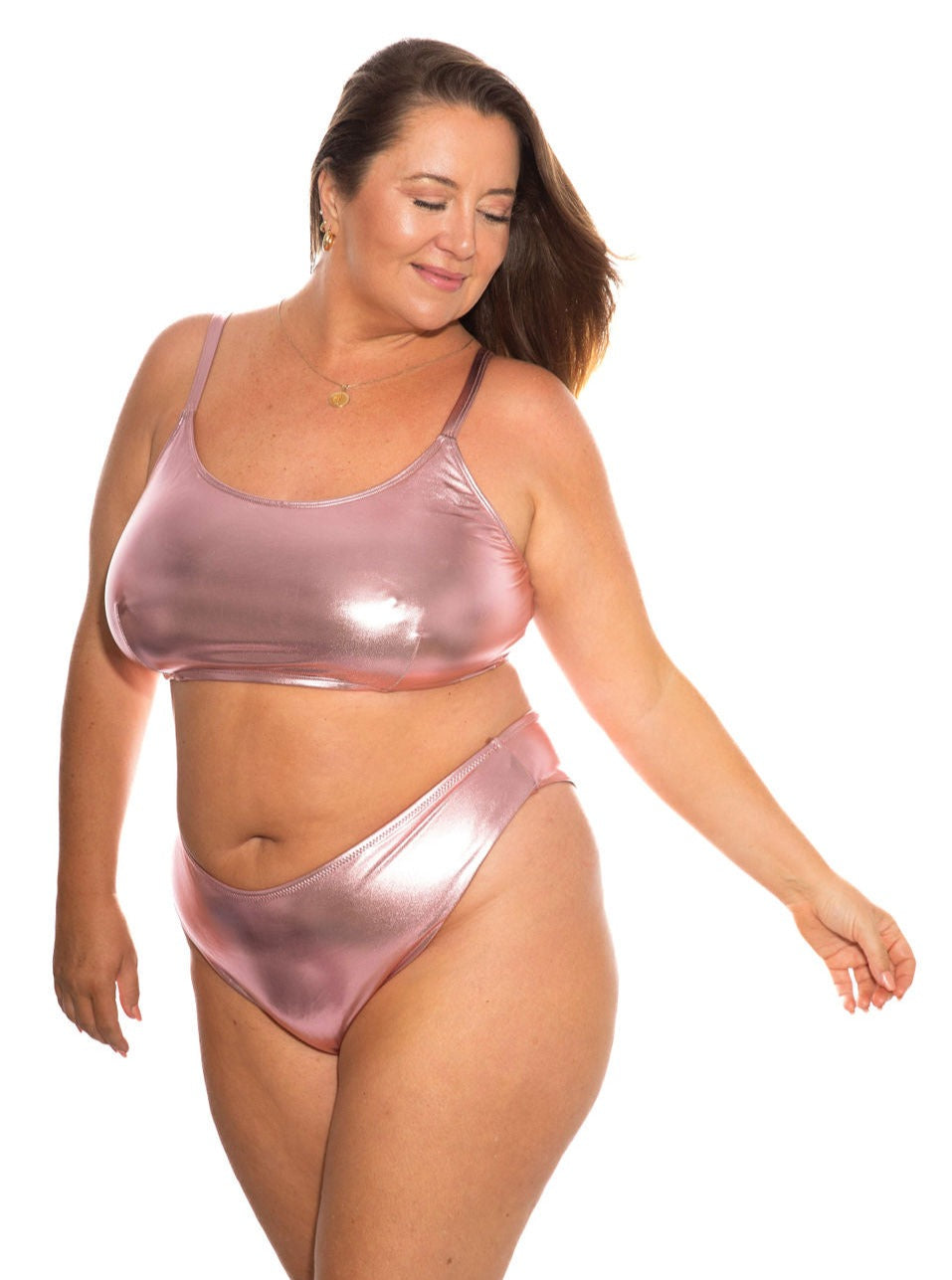 Metallic Rose Gold Cheeky Bottom