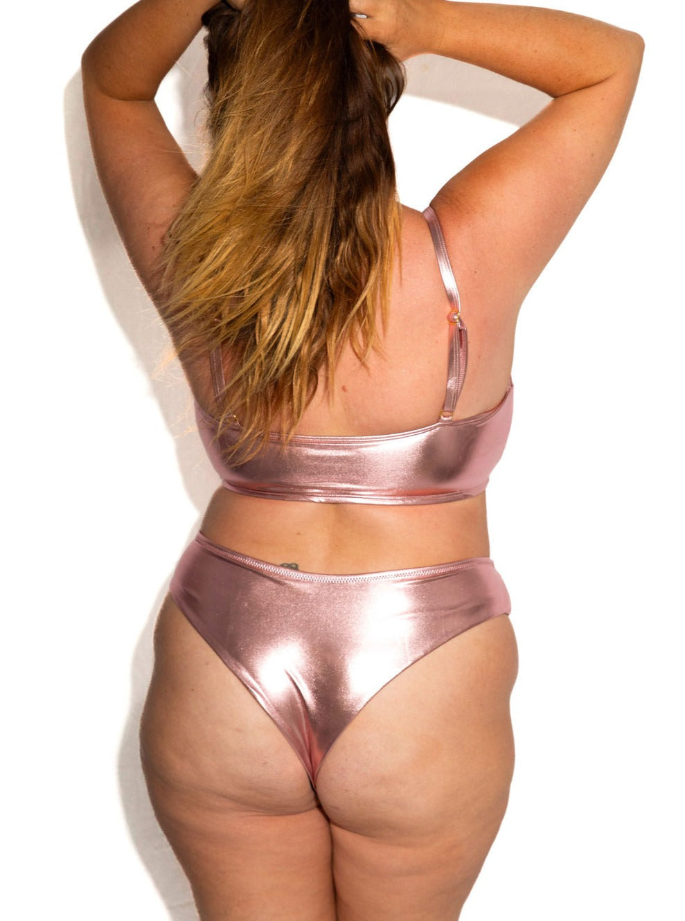 Metallic Rose Gold Scoop Top