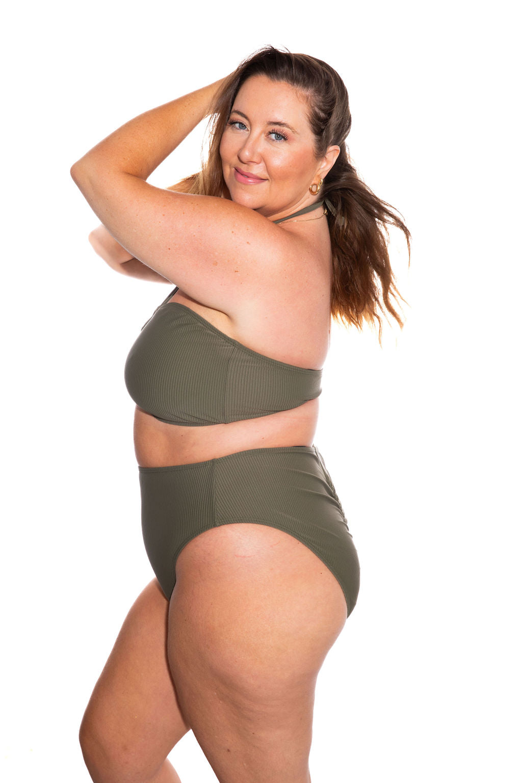 Olive Green Rib Bandeau Top