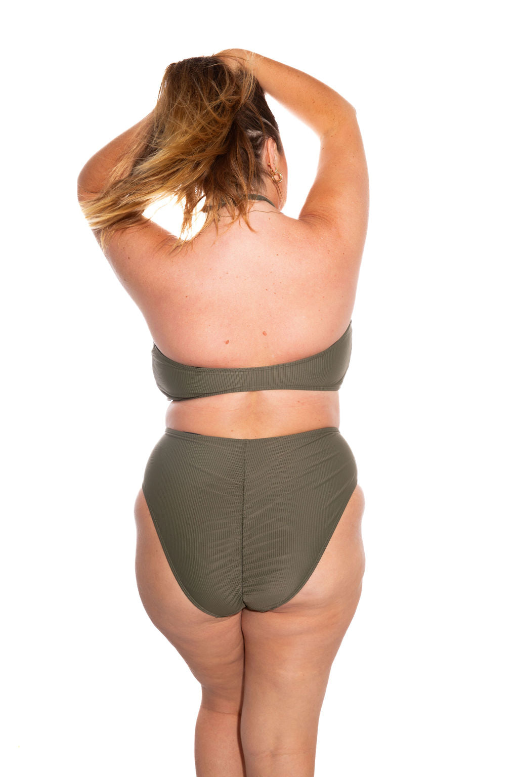 Olive Green Rib Bandeau Top