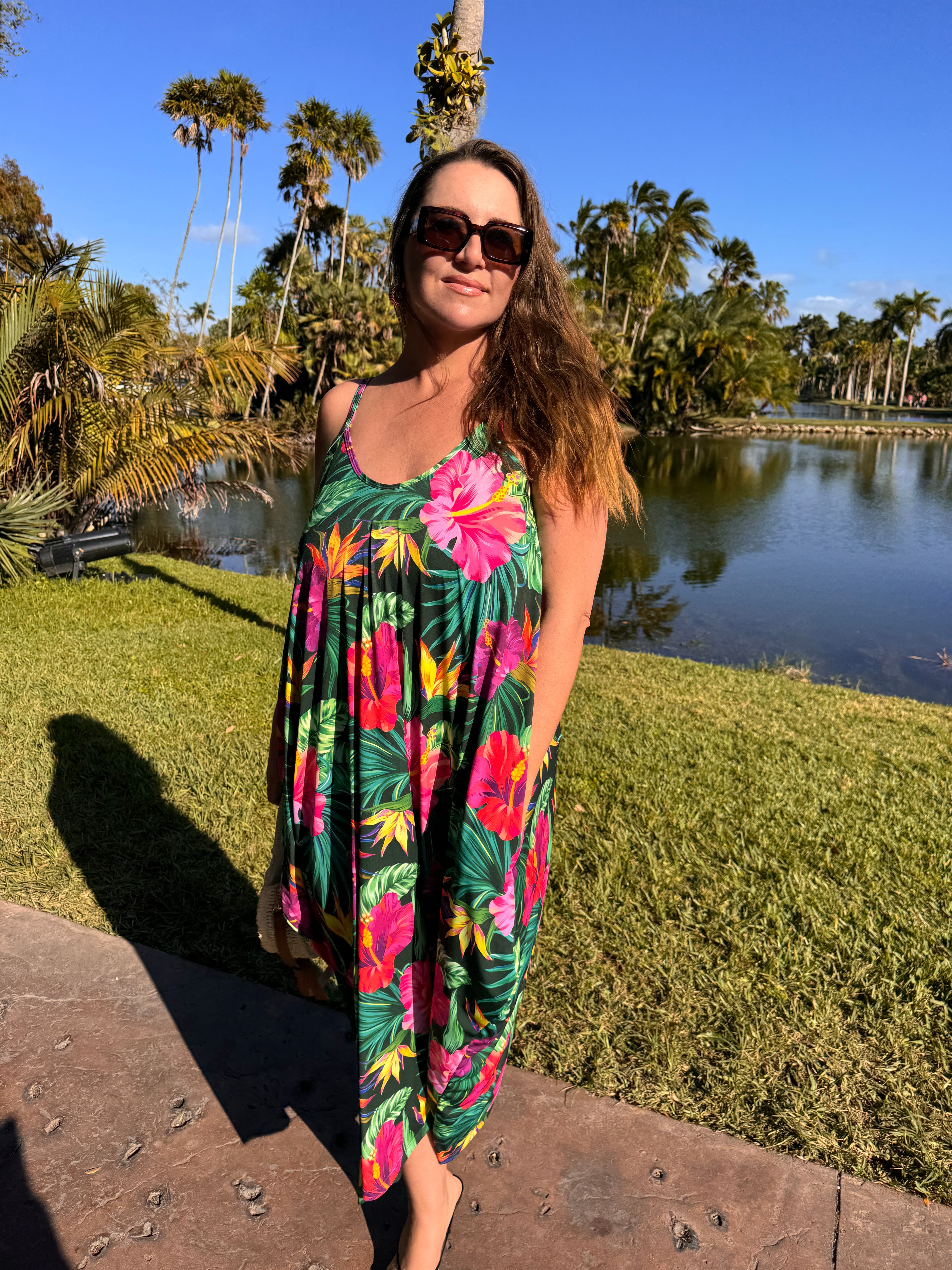 Black Hawaiian Maxi Dress